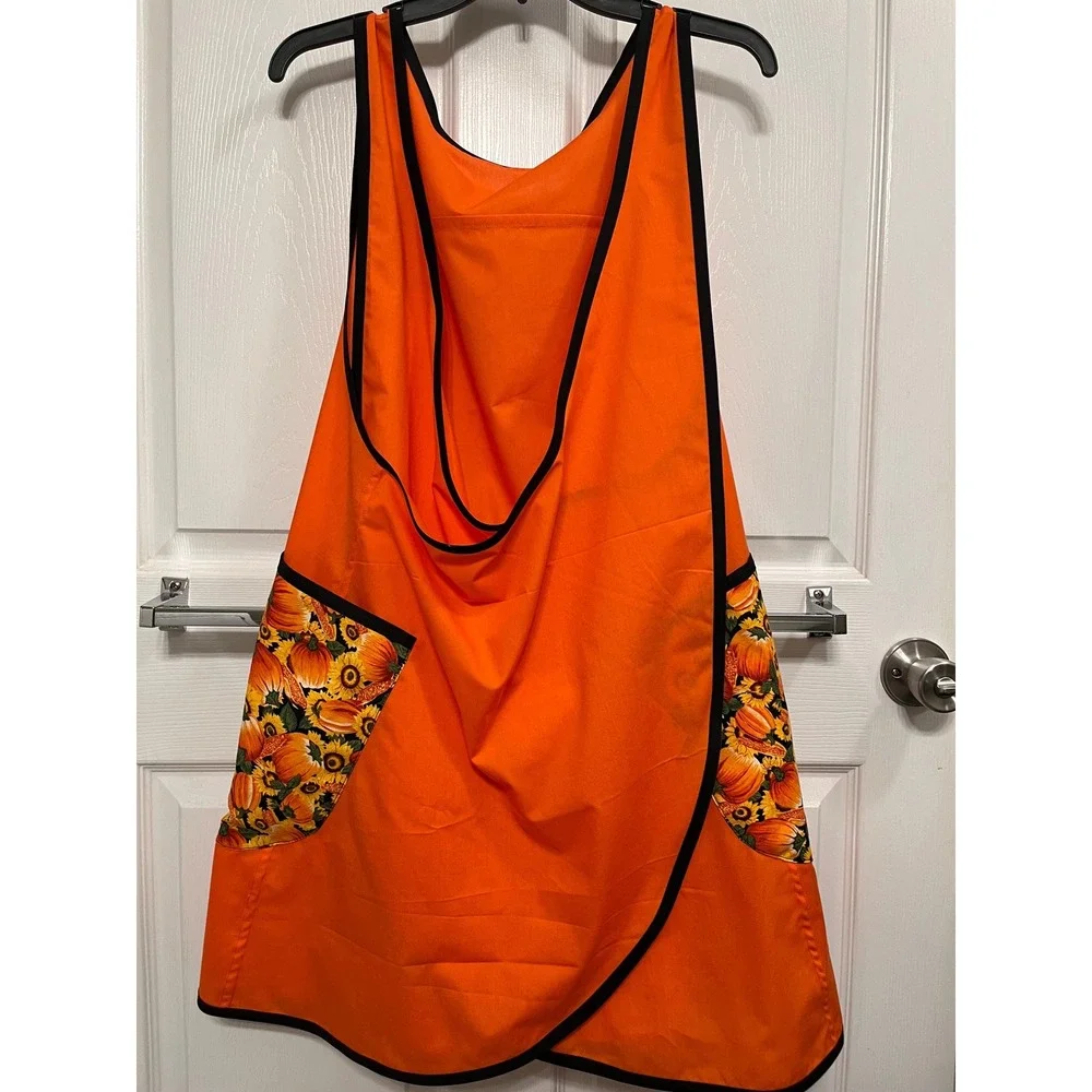 CrissCross Apron Fall Halloween: Cottagecore Pumpkin Apron Sizes L-XXL Crossback